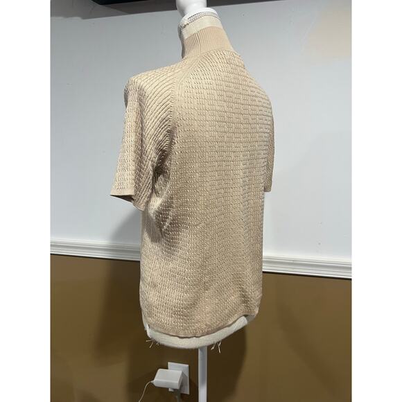 Neiman Marcus Knit Blouse in Beige - Picture 3 of 4